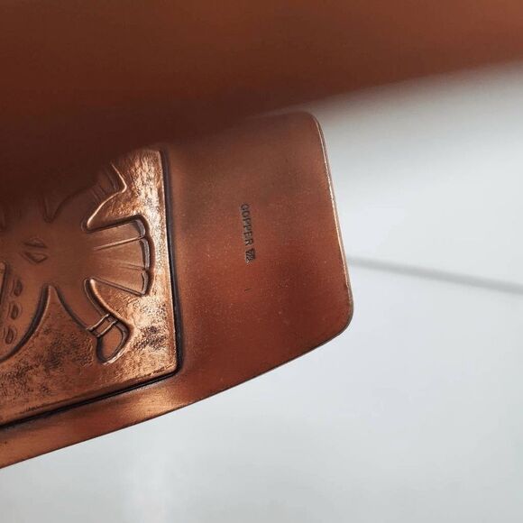 VTG Solid Copper Stamped Thunderbird Cuff Bracelet Native American Inspired - Picture 4 of 9